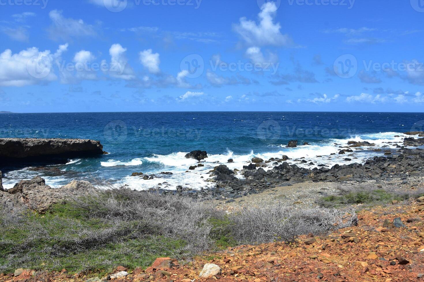 Beautiful View of Coastline Along the Coast of Aruba photo