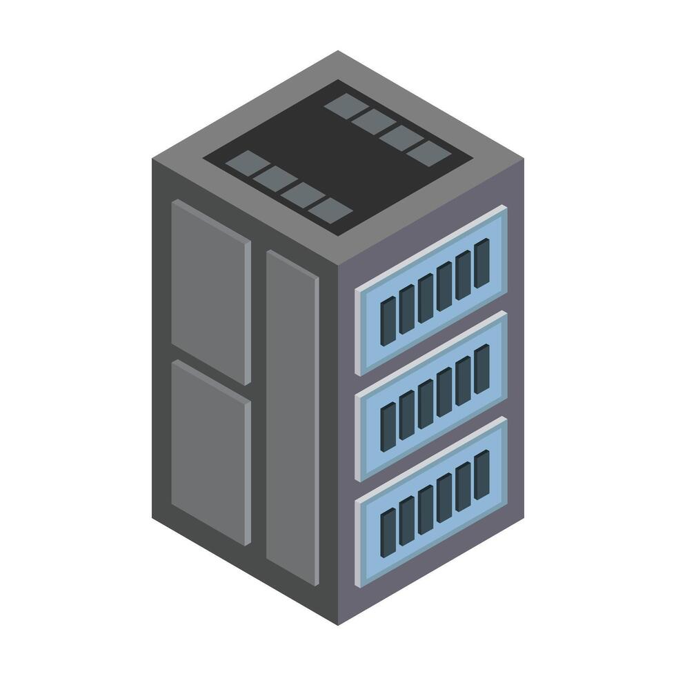 Illustrated isometric server vector