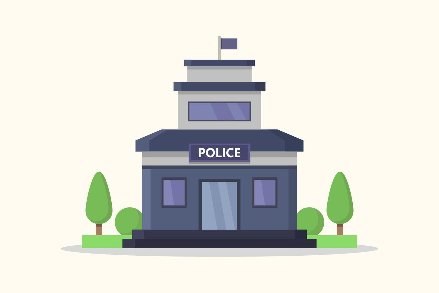 Illustrated police station vector