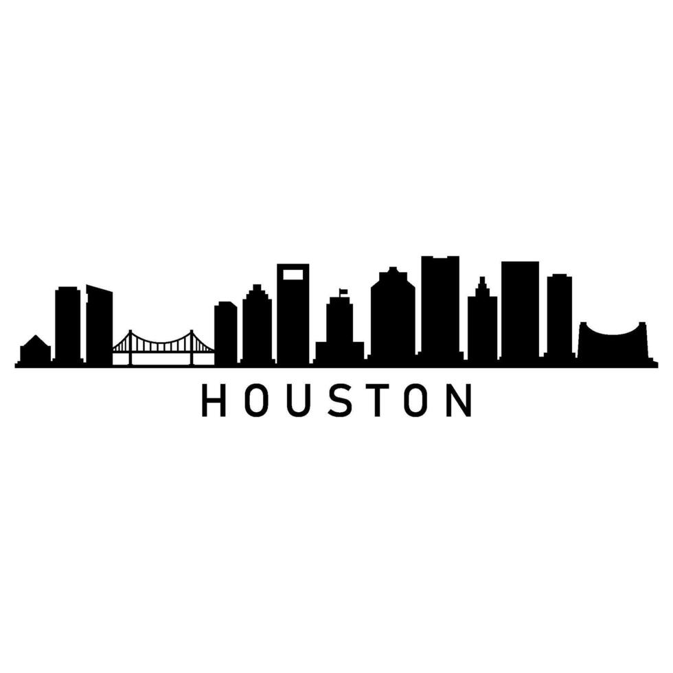 Houston skyline on white background vector