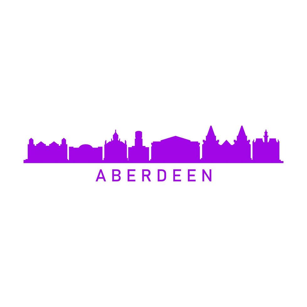 Aberdeen skyline illustrated on white background vector