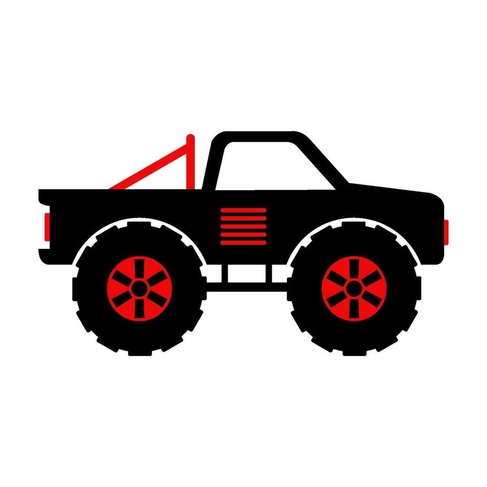 Monster truck illustrated on white background vector