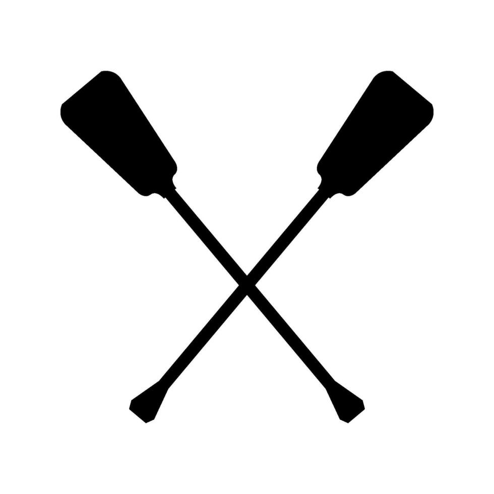 Crossed canoe paddles illustrated on white background vector