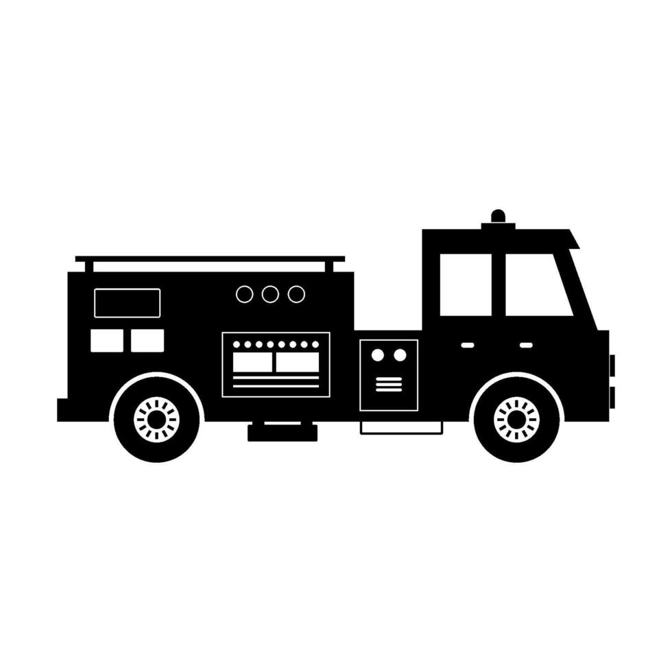 Fire truck illustrated on white background vector
