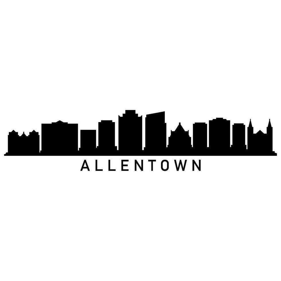 Illustrated Allentown skyline vector