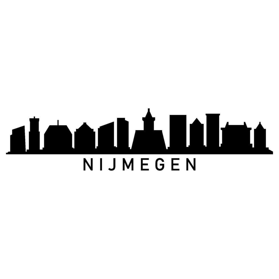 Nijmegen skyline illustrated on white background vector