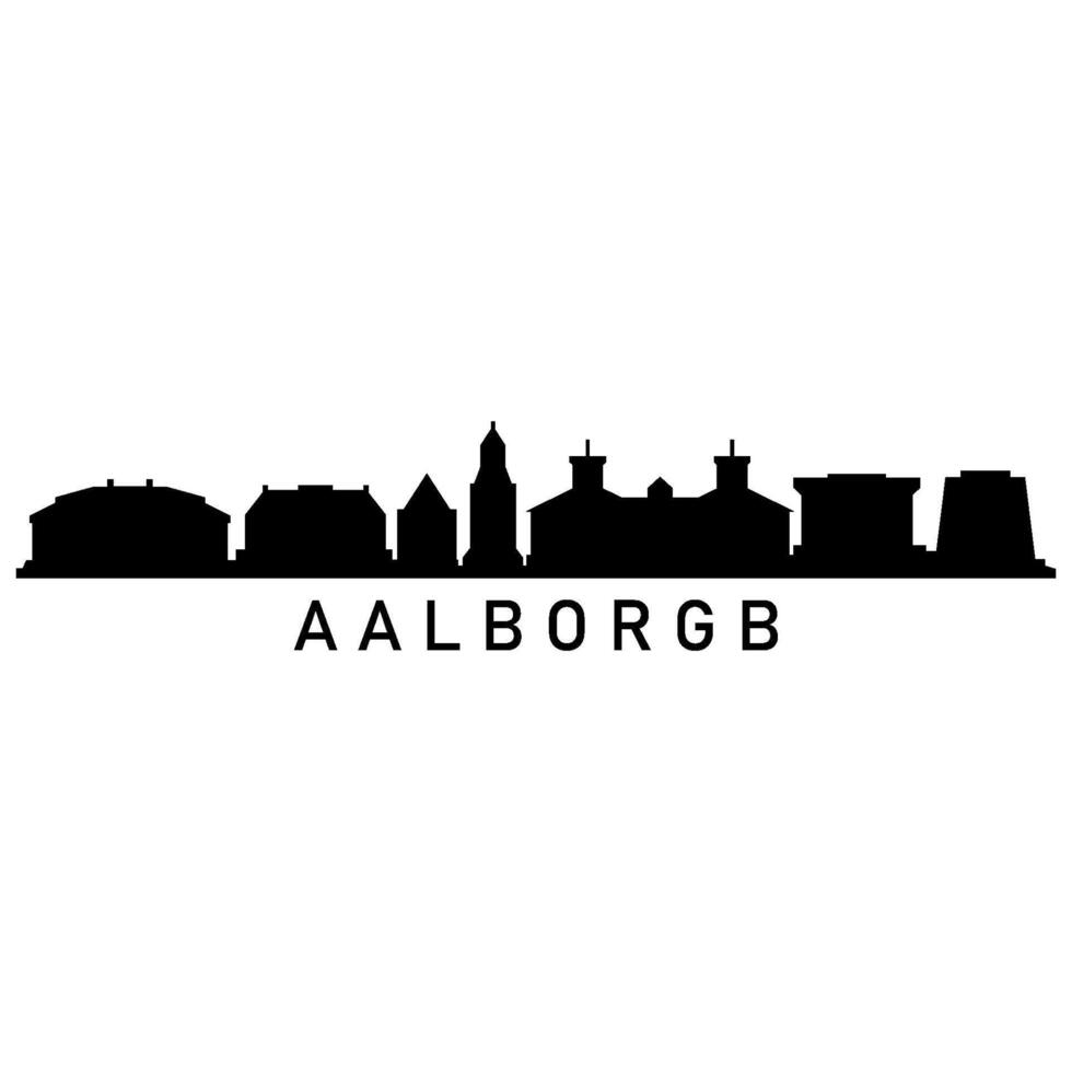 Illustrated Aalborgb skyline vector