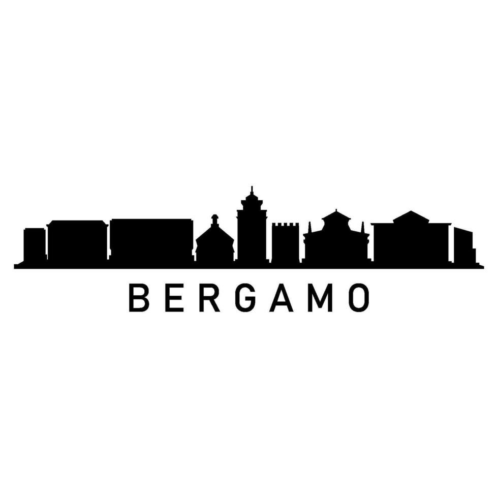 Illustrated Bergamo skyline vector