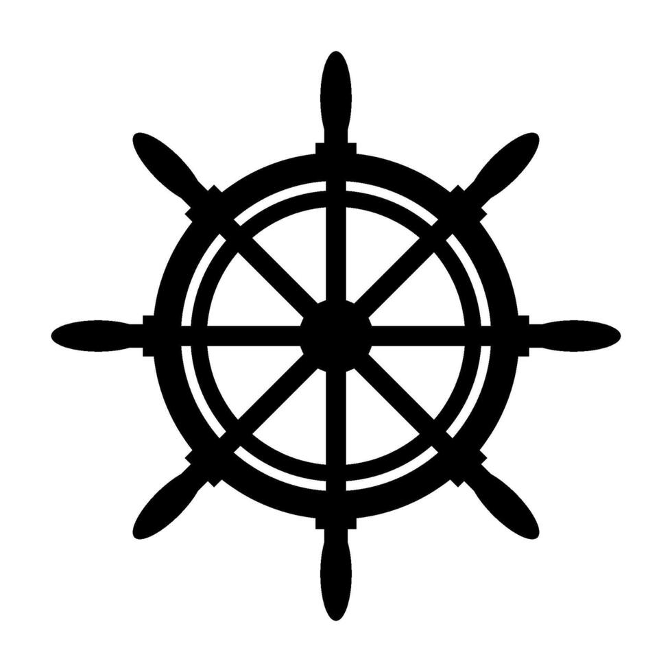 Illustrated and colored ship wheel vector