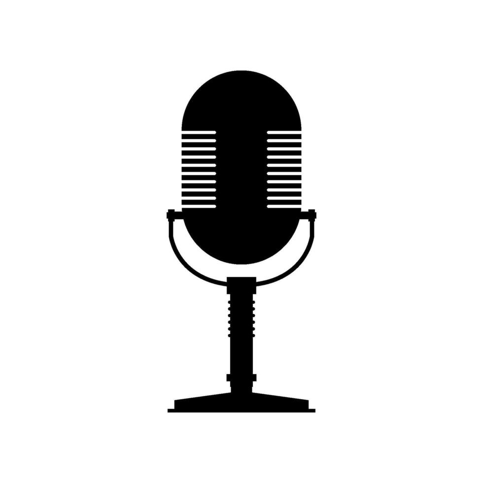 Vintage microphone illustrated on white background vector