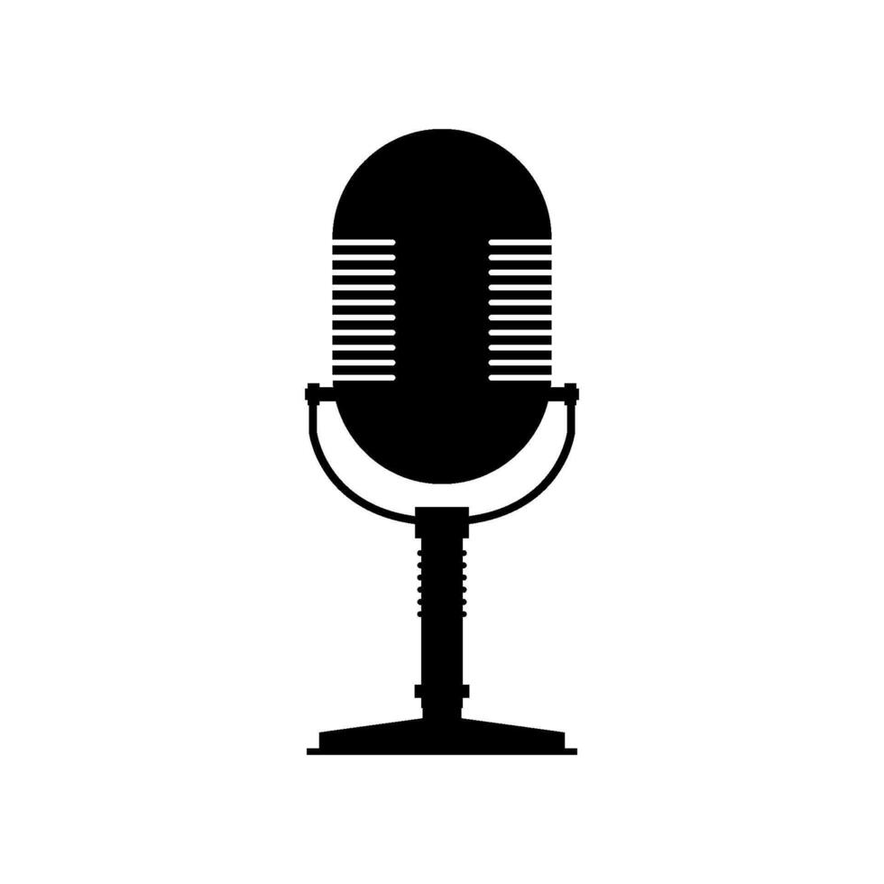 Vintage microphone illustrated on white background vector