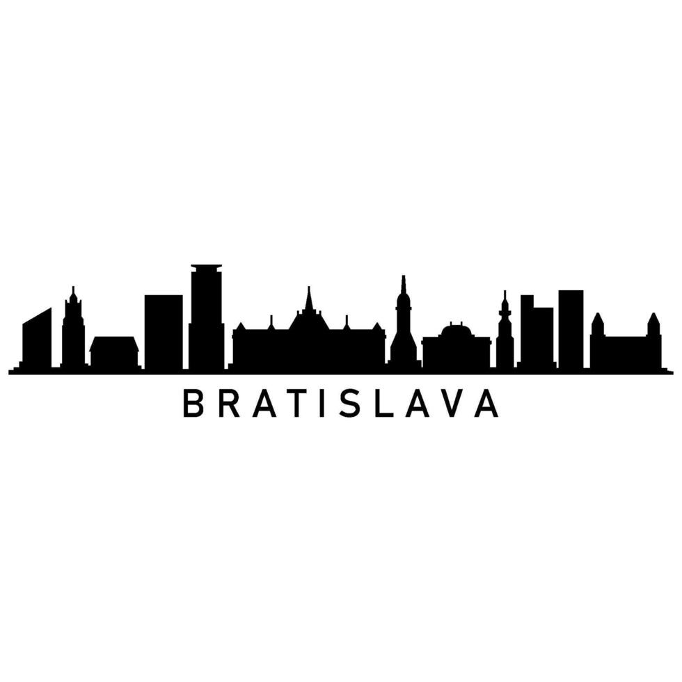 Illustrated bratislava skyline vector