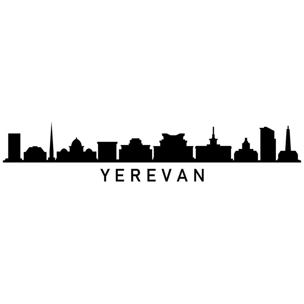 Illustrated Yerevan skyline vector