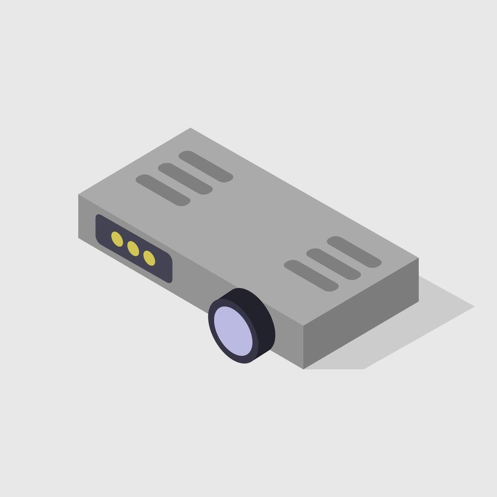 Illustrated isometric projector vector