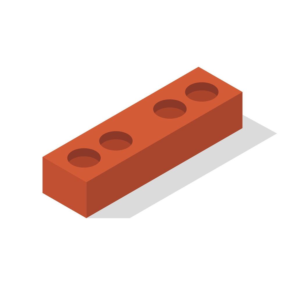 Illustrated isometric brick vector