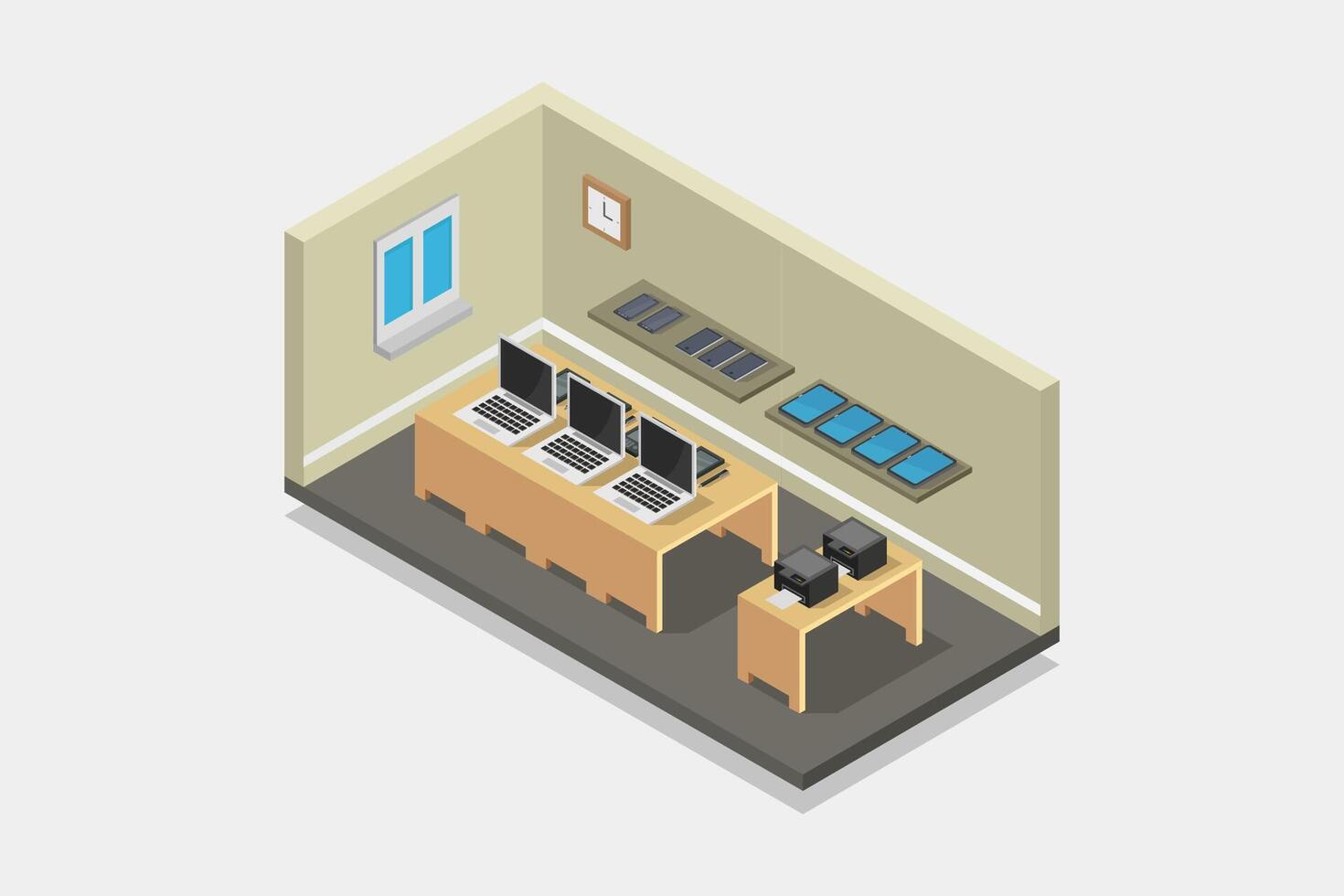 Electric shop isometric illustrated vector