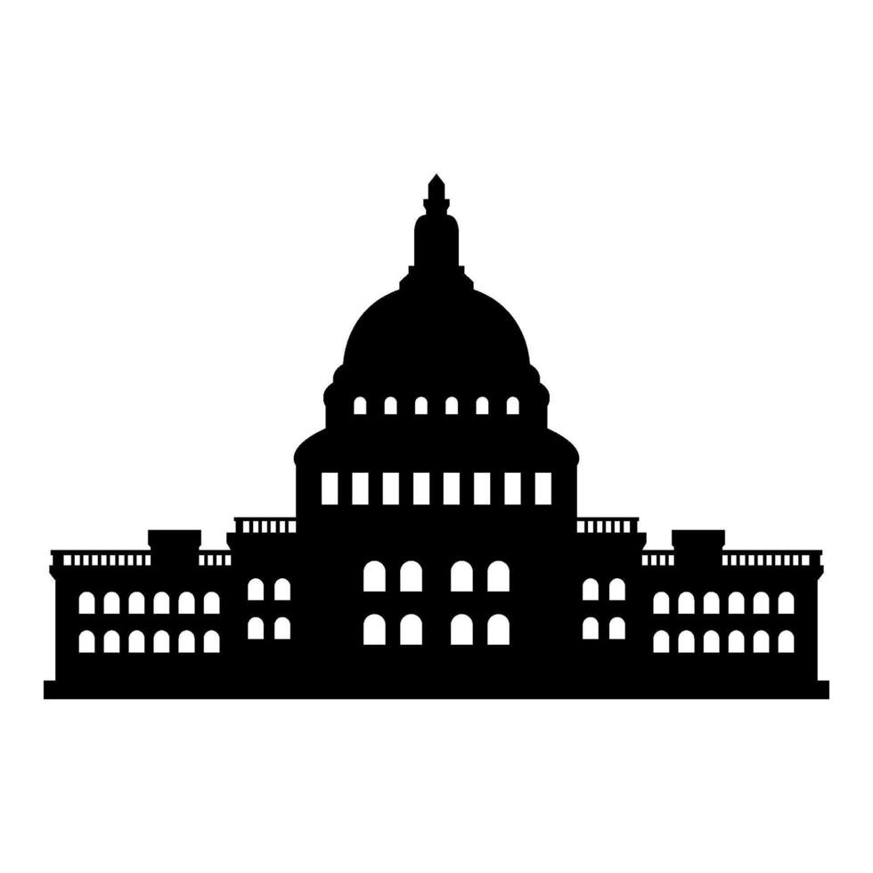 Capitol on white background vector