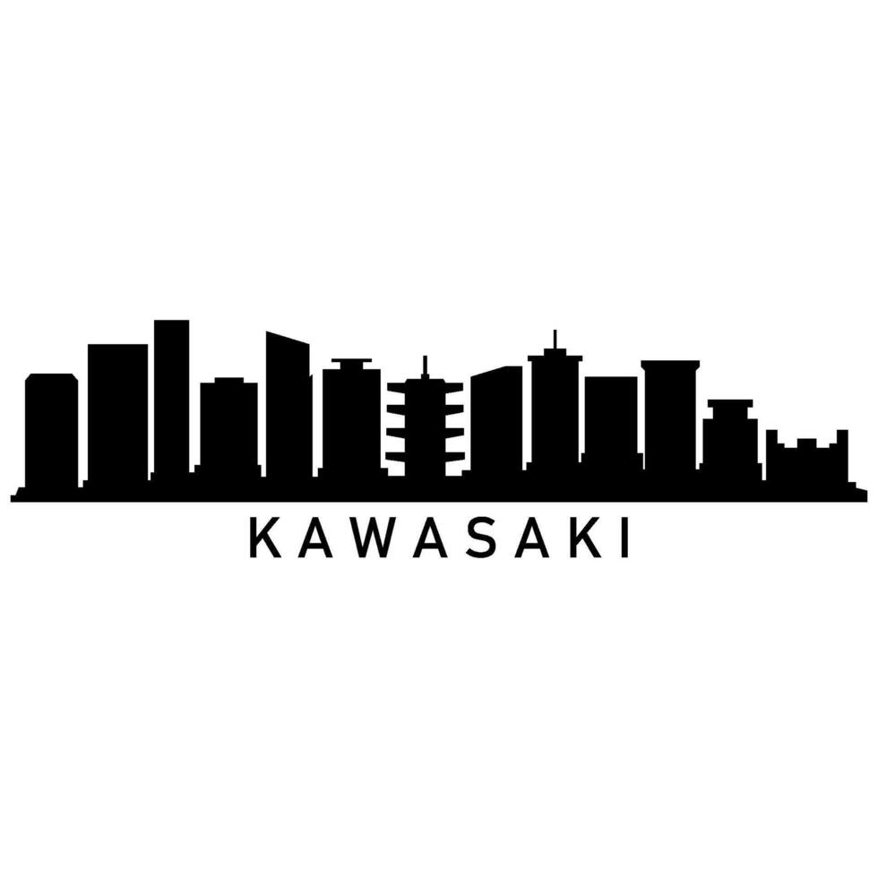 Kawasaki skyline on white background vector