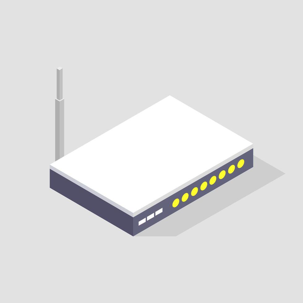 Illustrated isometric router vector