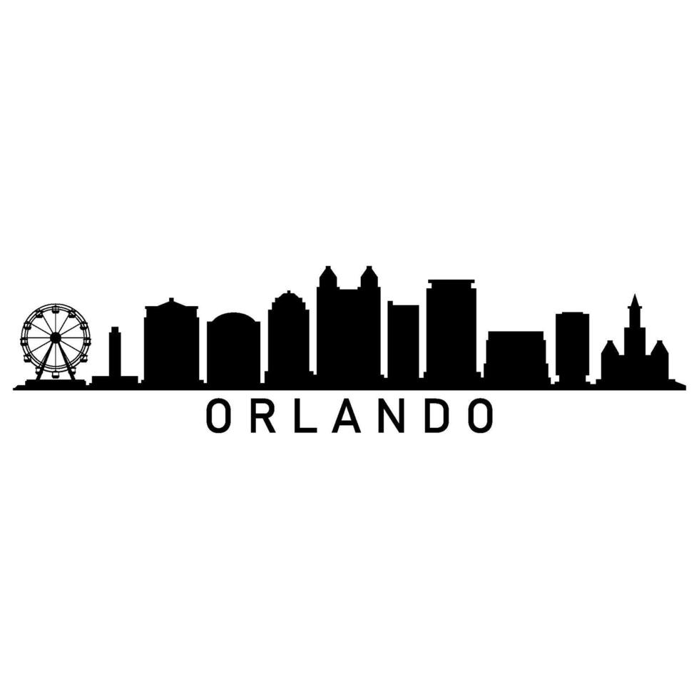 Orlando skyline illustrated on white background vector