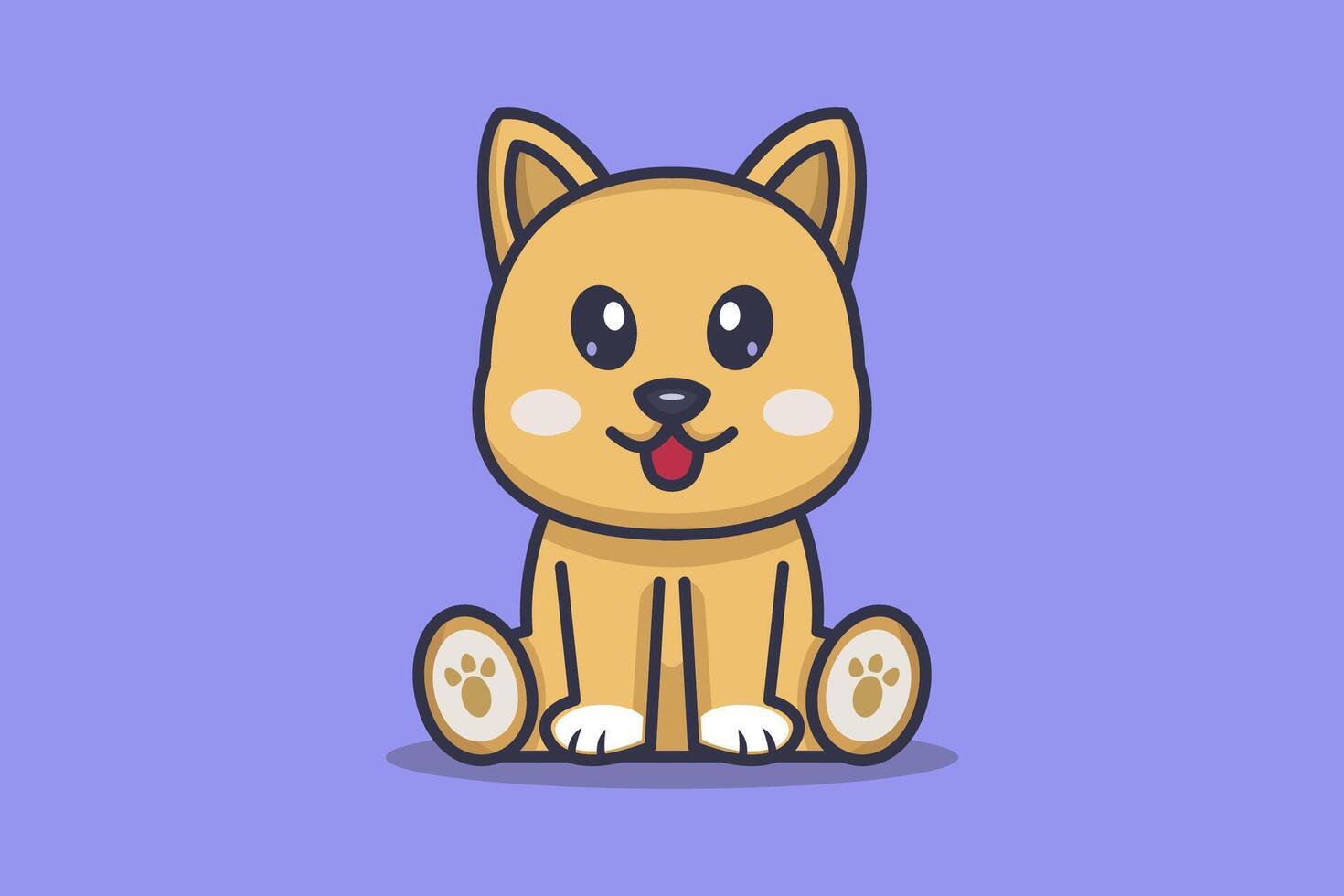 perro ilustrado en dibujos animados estilo vector