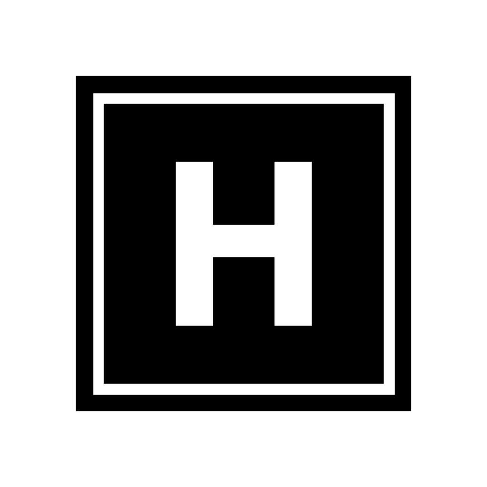 Helipad illustrated on white background vector