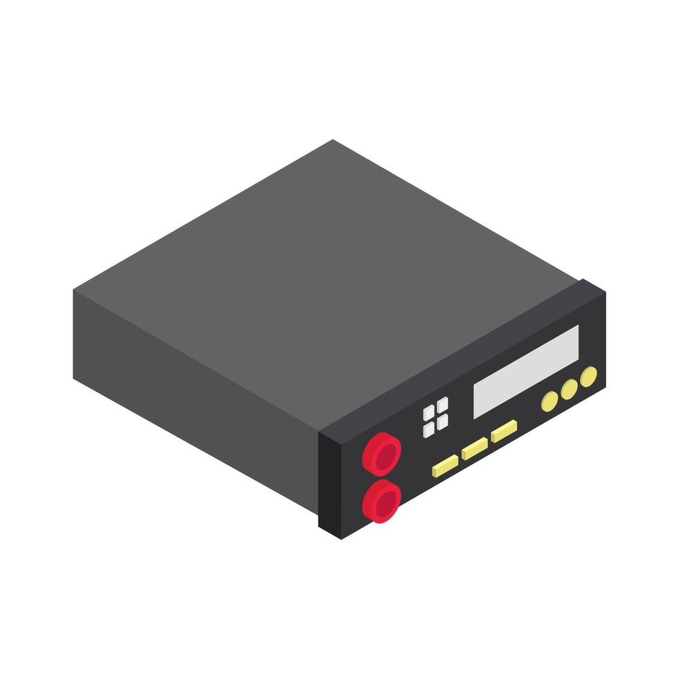 Illustrated isometric car stereo vector