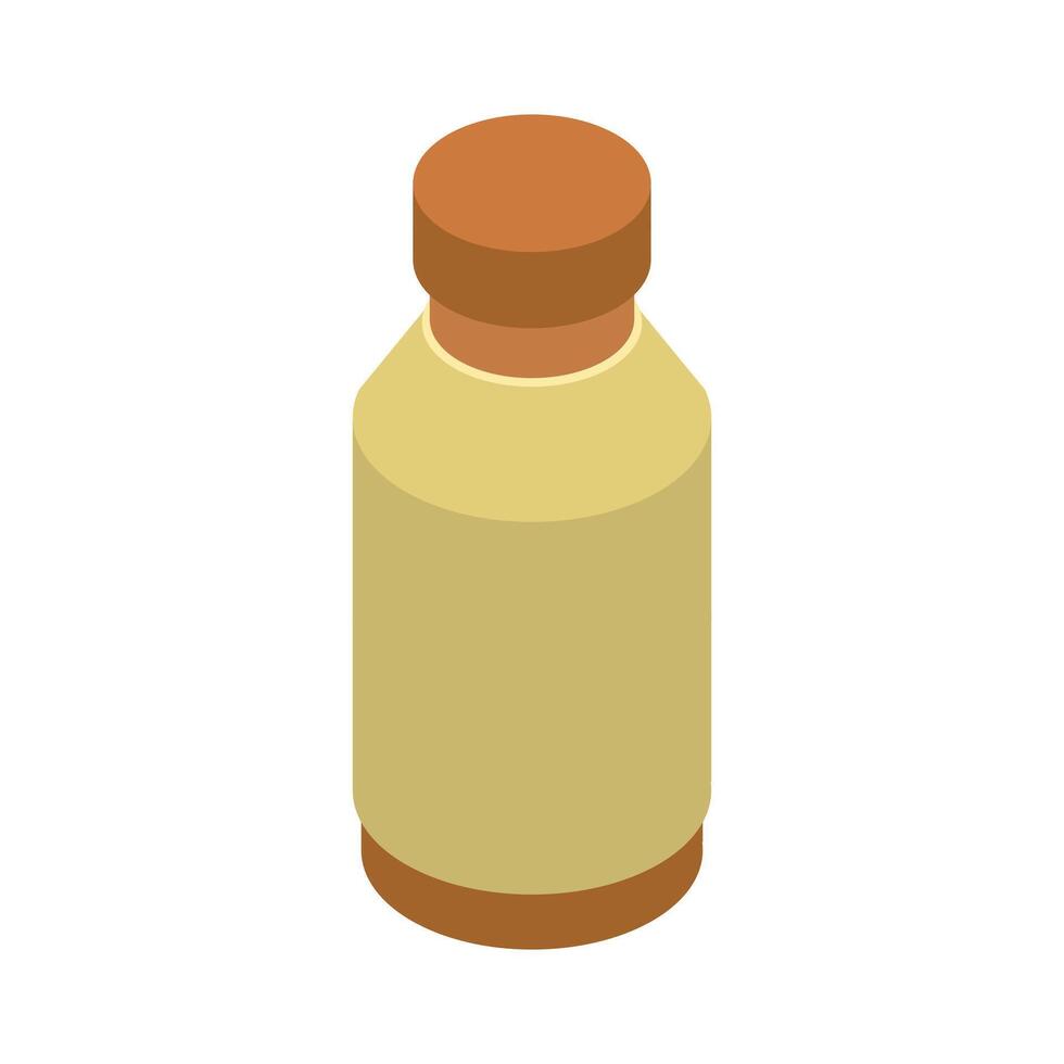 Illustrated isometric coconut bottle juice vector