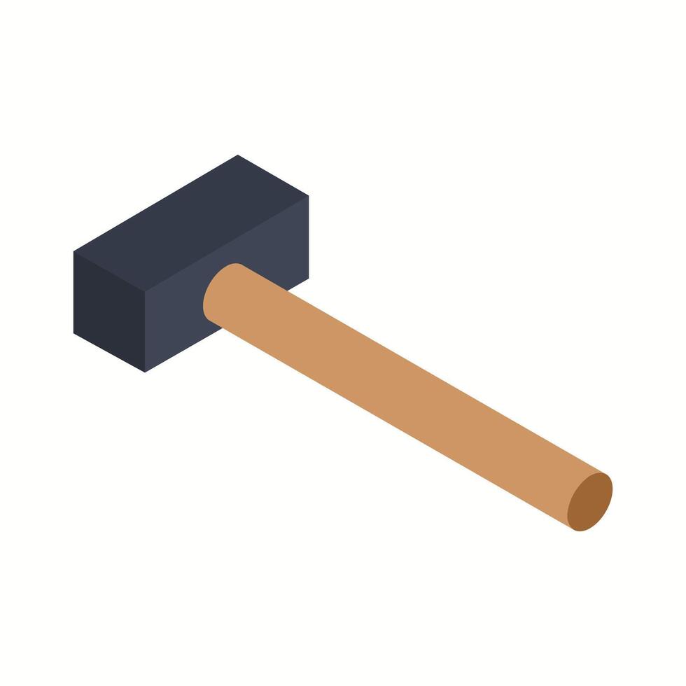 Isometric hammer on a background vector