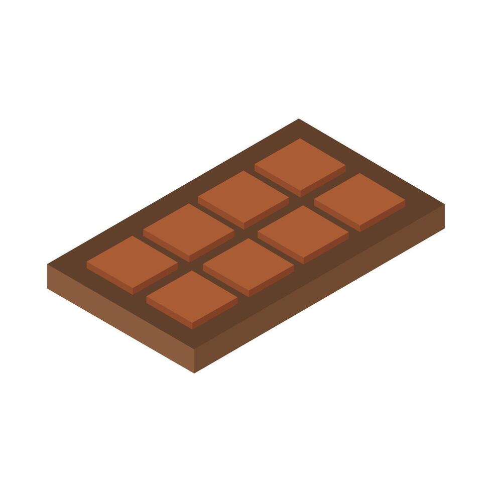 chocolate isométrico sobre un fondo vector