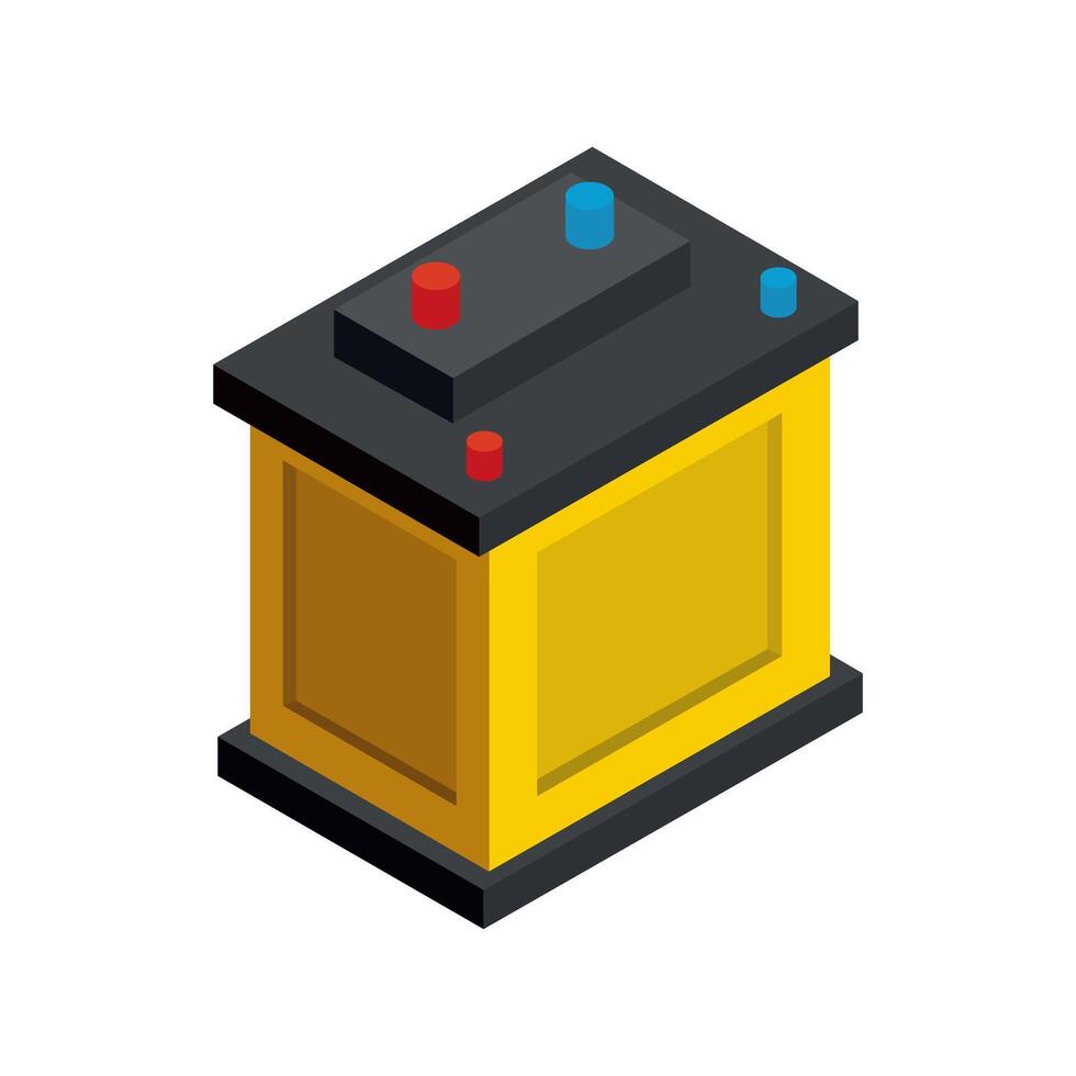 Car Battery Icon On White Background vector