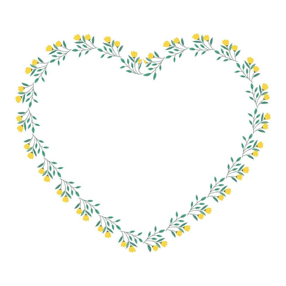 vector hand drawn flat design hearts border and frame