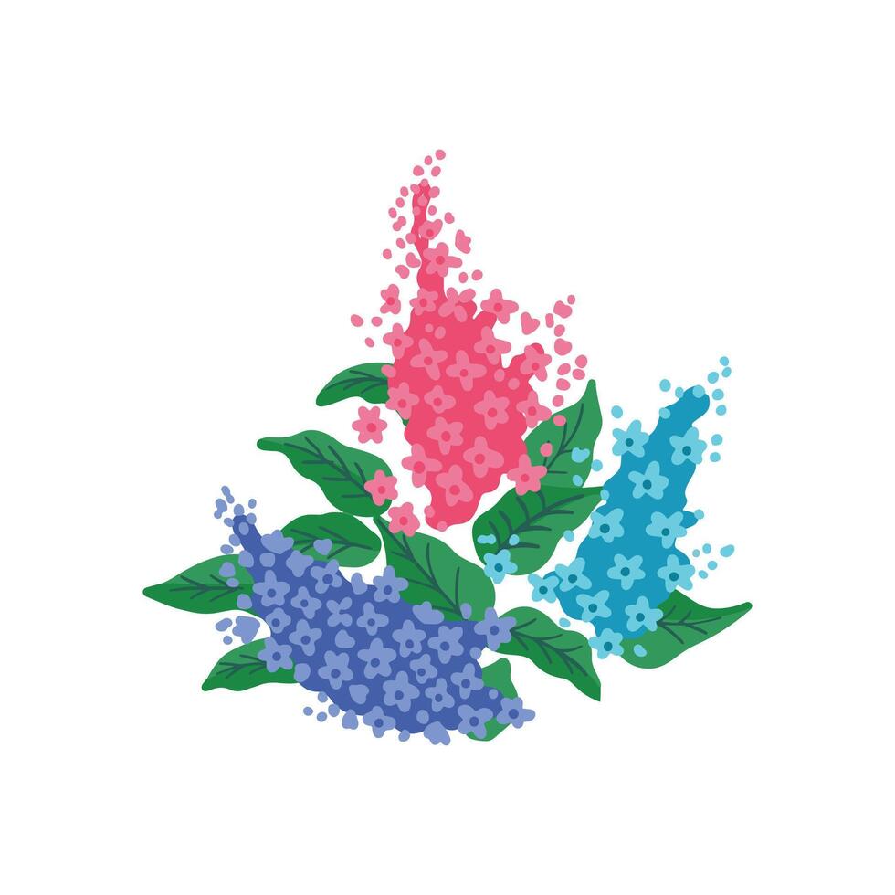 Hand drawn spring flowers collection vector