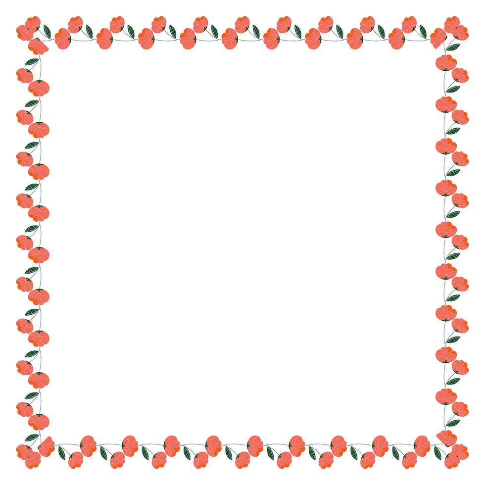 vector handdrawn spring floral frame concept