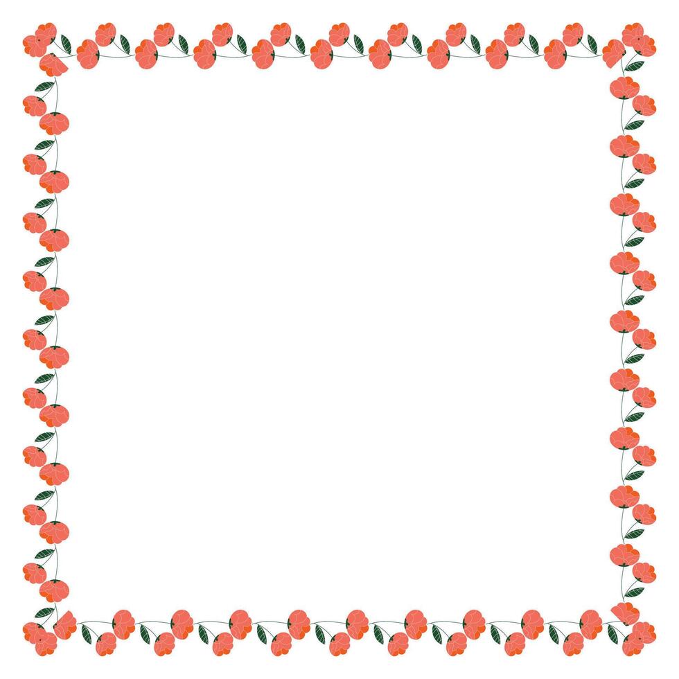 vector handdrawn spring floral frame concept