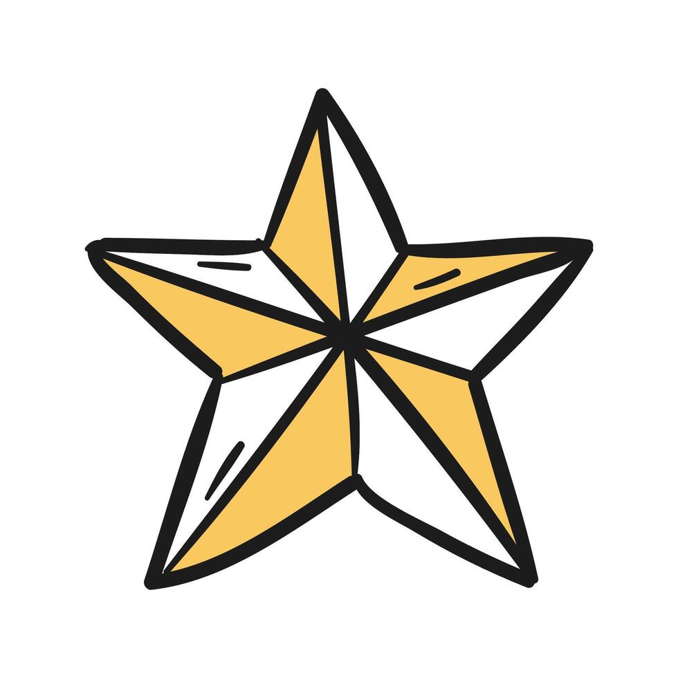 Hand drawn star on white background vector