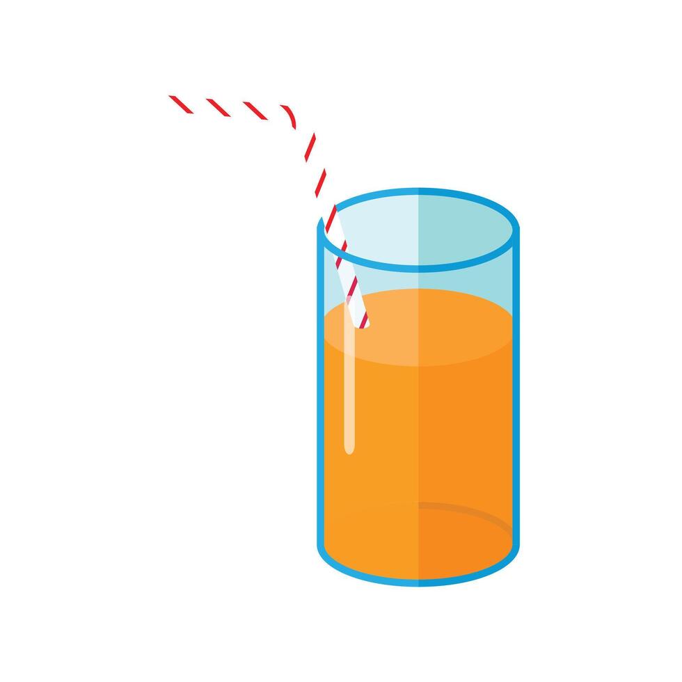 vector vaso de organge jugo en blanco