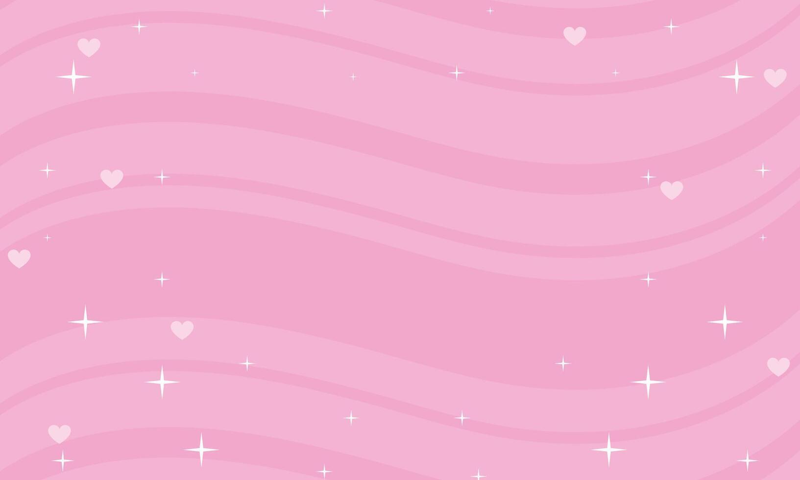 Vector hand drawn pink stripes and hearts background