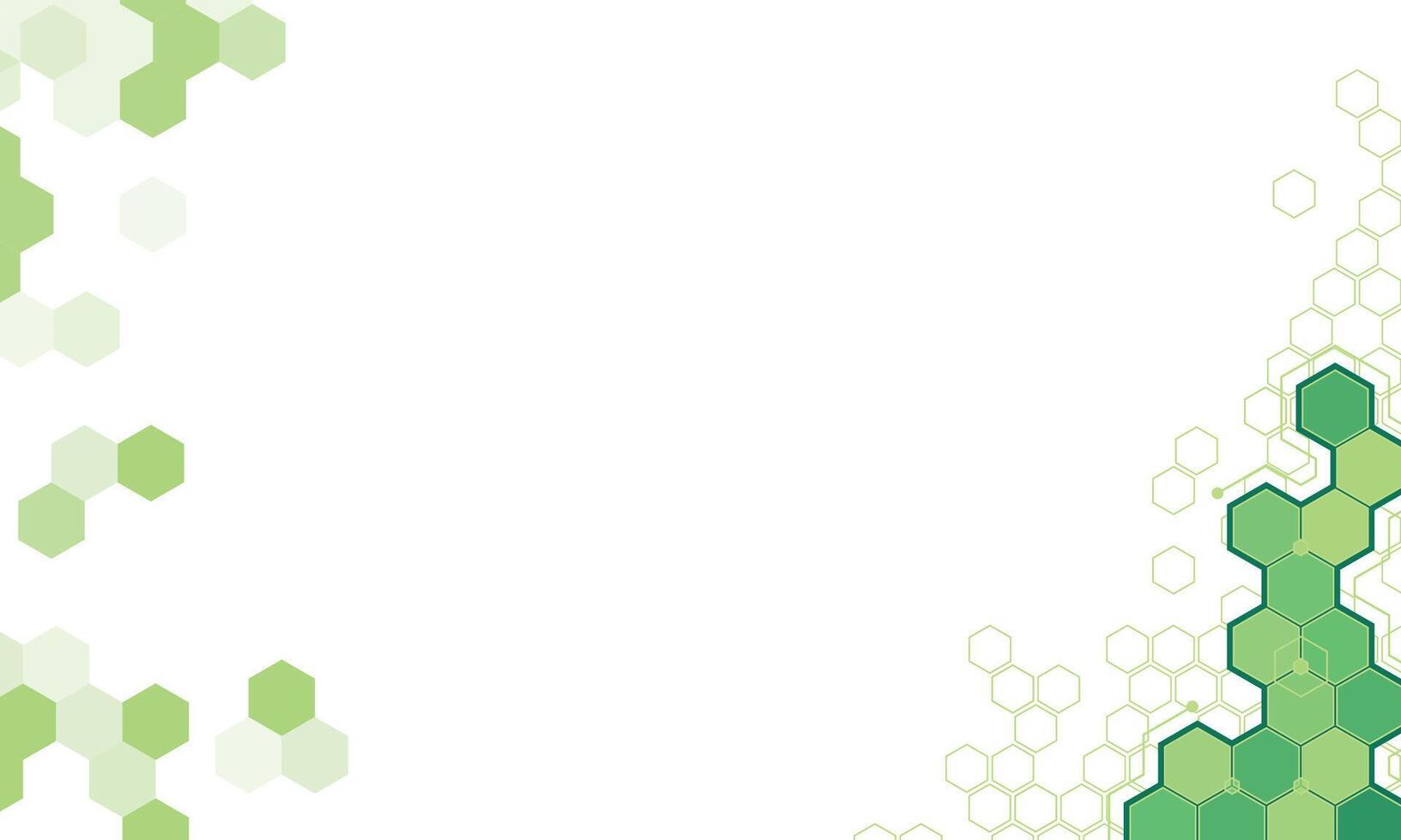 vector abstract white background with green hexagonal shapes