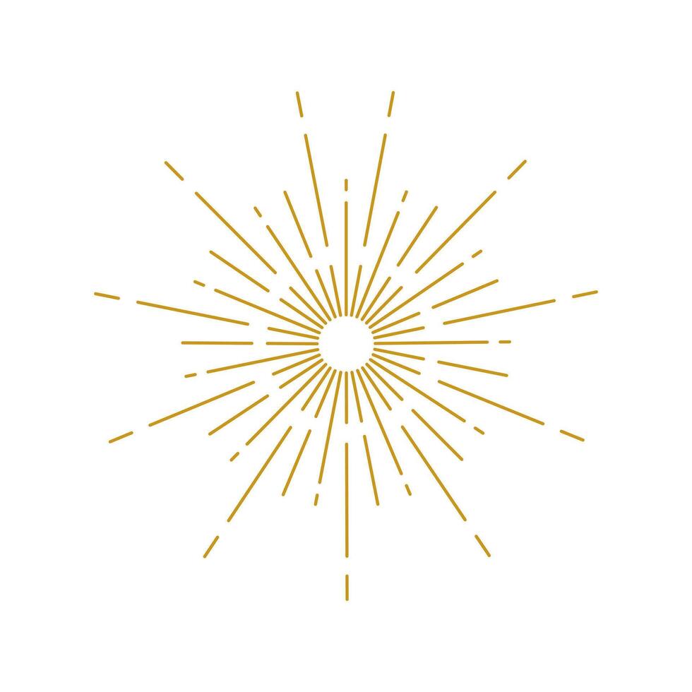 Rays of light sun vector golden lines metallic editable stroke elegant lux