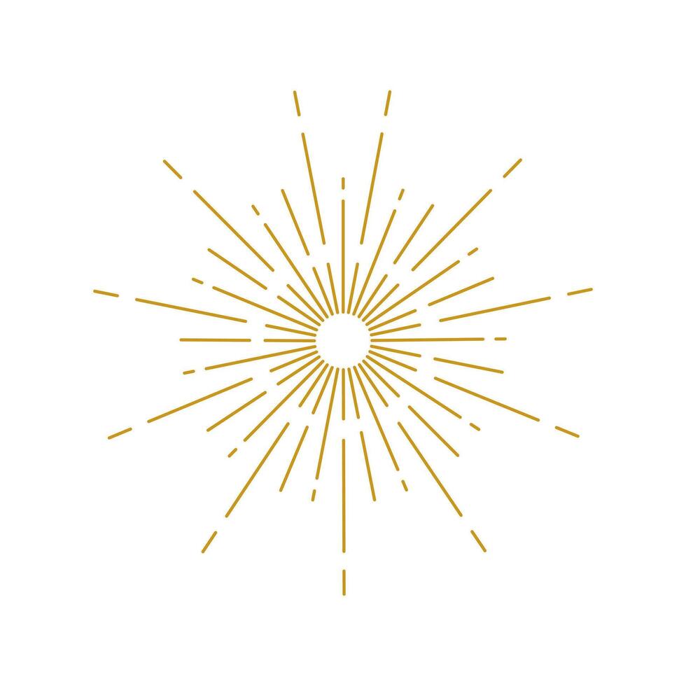 Rays of light sun vector golden lines metallic editable stroke elegant lux