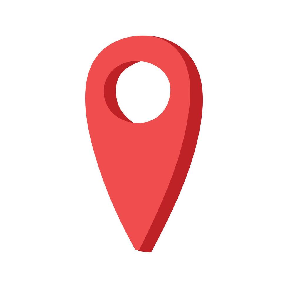 mapa alfiler icono rojo ubicación etiqueta en blanco antecedentes vector