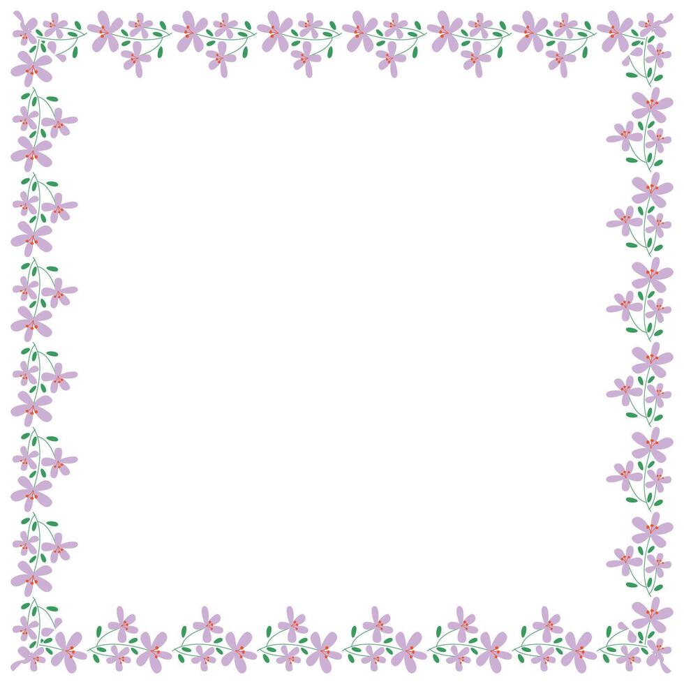 vector handdrawn spring floral frame concept
