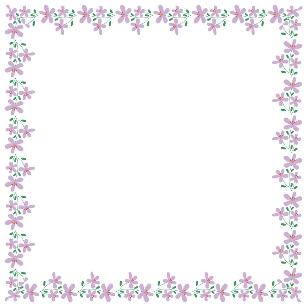 vector handdrawn spring floral frame concept