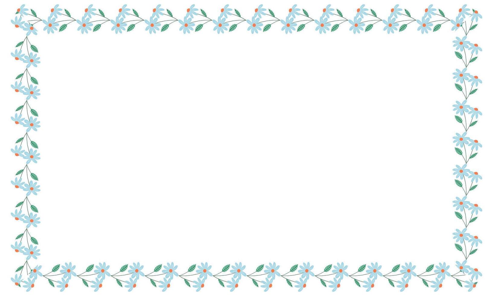 vector handdrawn spring floral frame concept