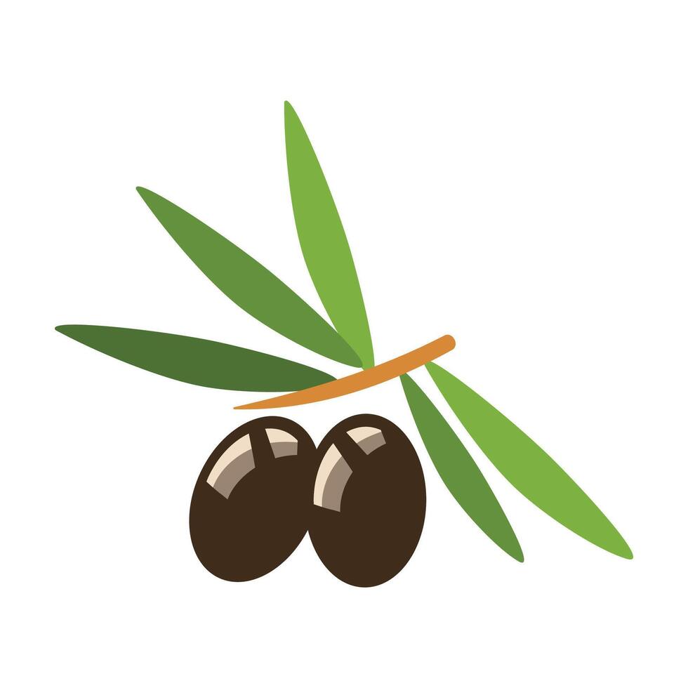 negro griego aceituna icono plano ilustración de negro griego aceituna vector