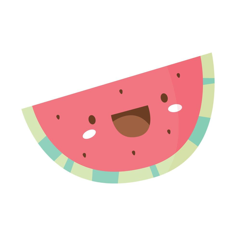 vector linda sandía Fruta dibujos animados vector icono ilustración comida verano