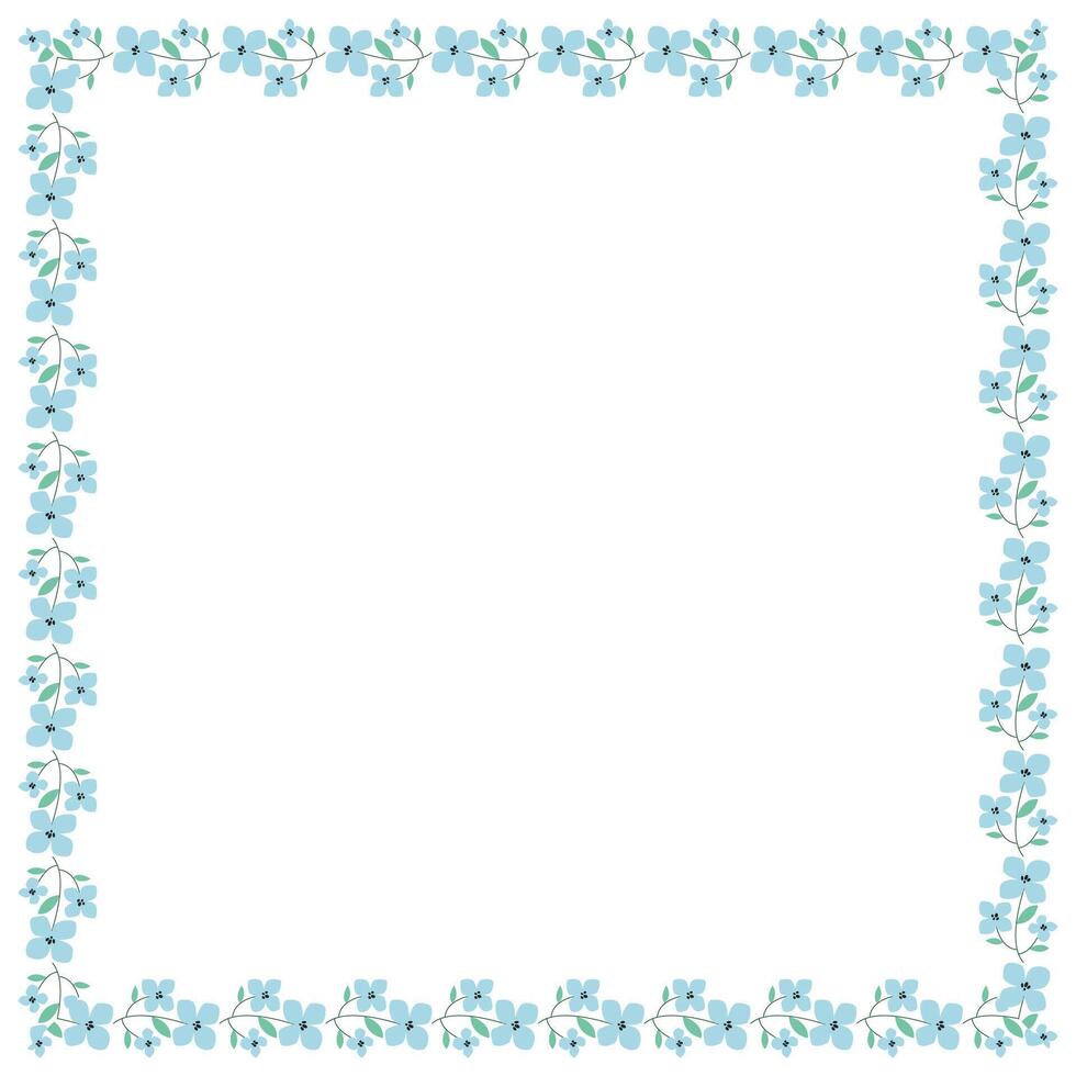 vector handdrawn spring floral frame concept