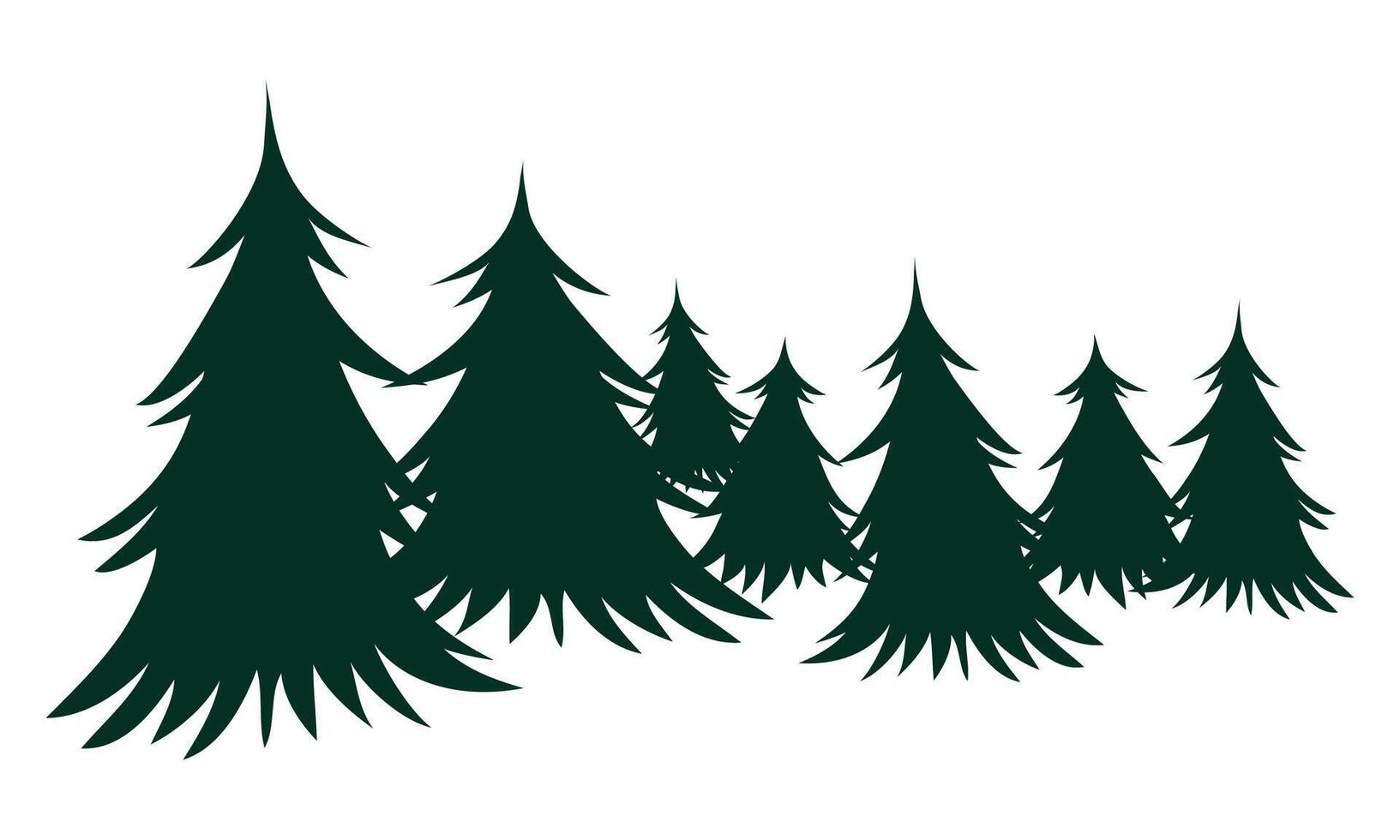 bosque minimalista y sencillo silueta vector ilustración