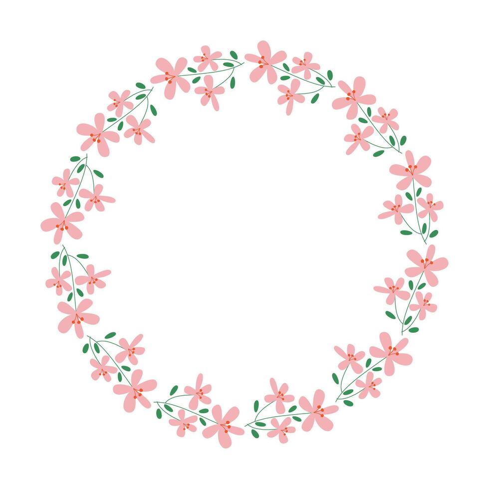 vector handdrawn spring floral frame concept